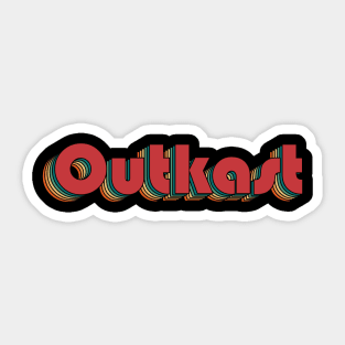 Outkast - Retro Rainbow Typography Style 70s Sticker